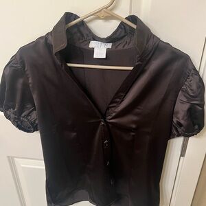 Elegant Black Satin Women's Top